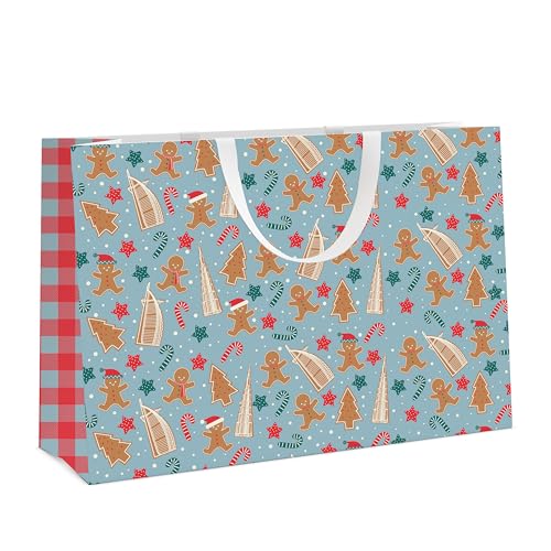 Share The Love Extra Large Christmas Gift Bag – Gingerbread UAE Theme, Premium Festive Bag for Big Presents & Holiday Celebrations