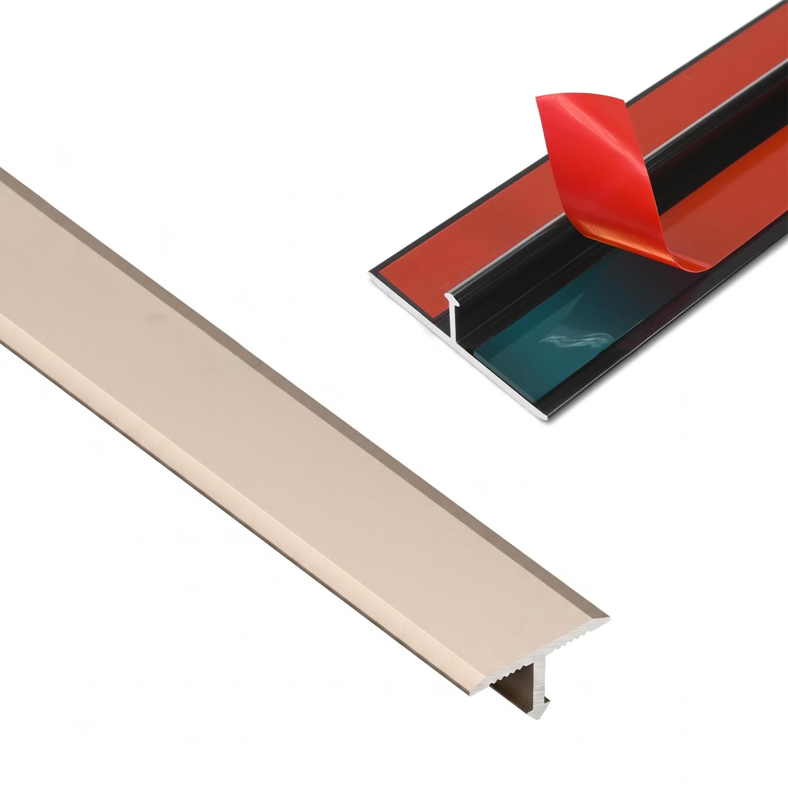 Listello di Soglia a T in Alluminio Autoadesivo 3 Pezzi 0,9m | Per Piastrelle e Soglie delle Porte. Garantisce una Transizione Fluida tra Diversi Pavimenti(Pink,40mm/1.57in)