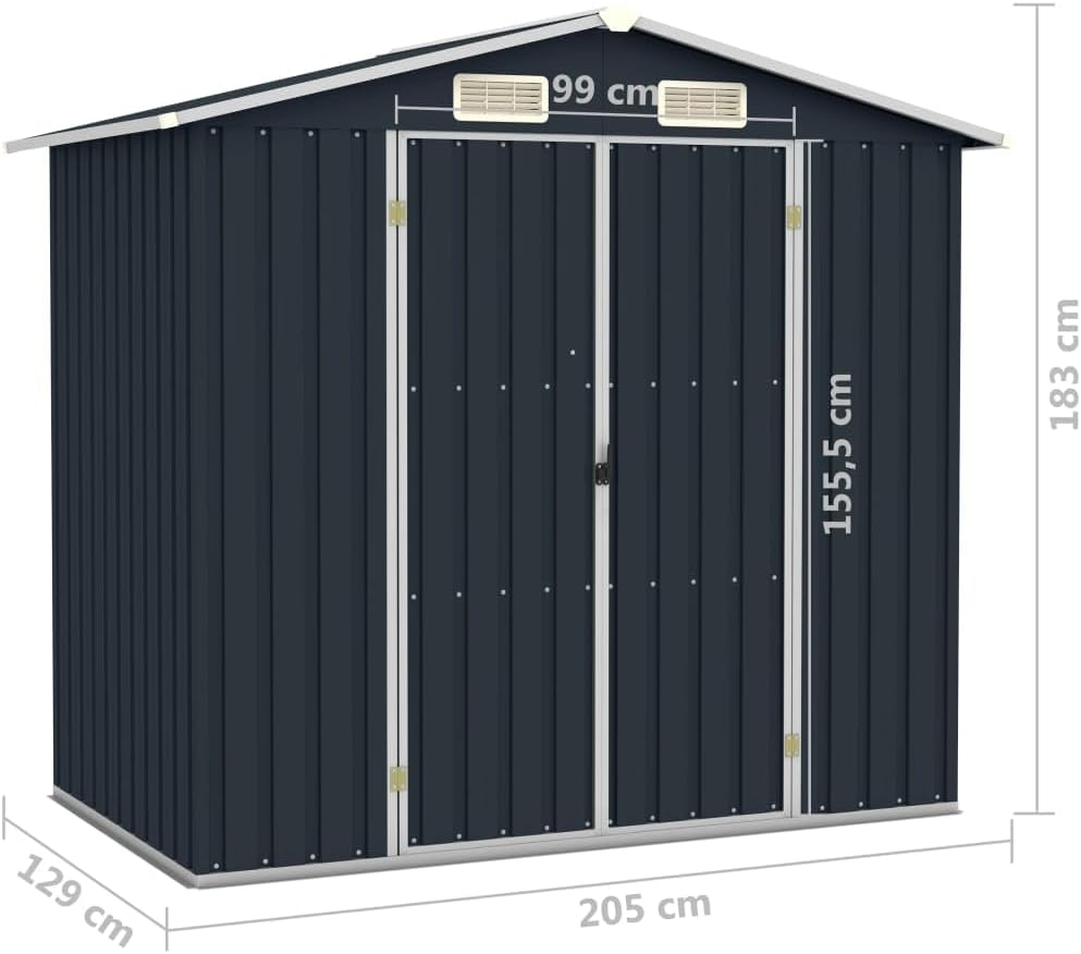 Dimensions of the vidaXL Anthracite Garden Shed