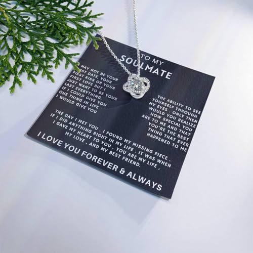 Beautiful Soulmate Necklace To My Girlfriend Wife Necklace My Future Wife Gift Soulmate Jewelry Forever Love Necklace, Love Knot and alluring Necklace4