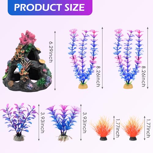 Image of Aquarium Coral Rock Mountain Cave Set Fish Tank Decoration Coral Ornament Aquarium Plant Fish House for Betta Rest Hide