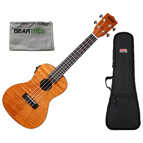 Kala KA-CEME Concert Satin Exotic Mahogany Ukulele with EQ w/Gig Bag and Geartr - Les Beatles, Paul McCartney, John Lennon, RIngo Starr, George Harrison Kala KA-CEME Concert Satin Exotic Mahogany Ukulele with EQ w/Gig Bag and Geartr