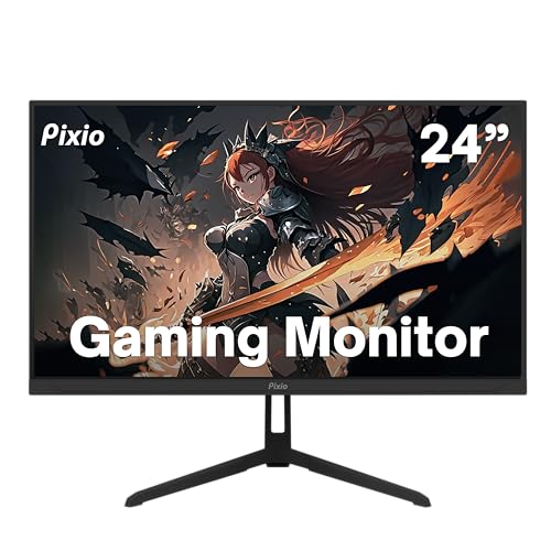 Image of Pixio Two PX248 Wave 24 inch 200Hz FHD 1080p Resolution Fast IPS Panel 1ms GTG Response Time Gaming Monitor and PS1D Wave Black Dual Monitor Arm - Fits up to 32 inches and 19.8lbs