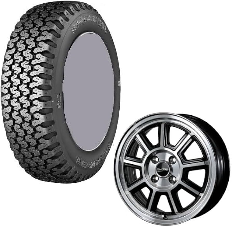 Amazon | 【アルミ付タイヤ4本セット】 BRIDGESTONE 155R12 6PR 604V