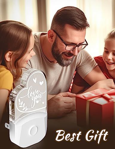 Love You Night Light Gift for Birthday, LOHAS LED Night Light for Adults, Dusk to Dawn, 3 Lighting Modes, RGB+Soft White 3000K, Heartwarming Gifts for Mom, Dad, Wife, Teacher, Room Decor, 2 Pack - Image 3