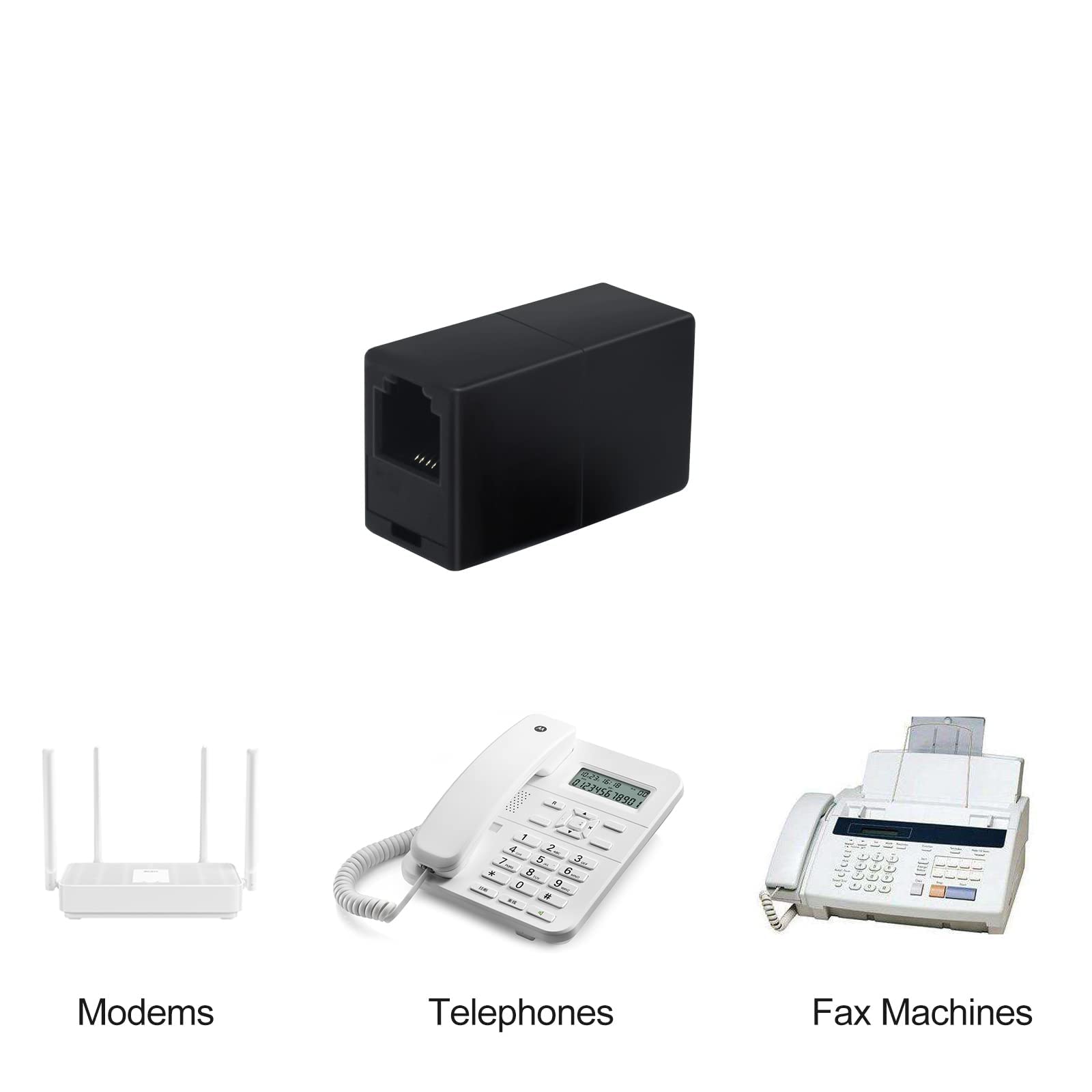 Rallonge Prise Téléphone Coupleur Lot De 2 Coupleurs (adaptateurs) RJ11 6P4C Femelle/femelle - Pour Rallonger Un Câble Téléphonique Ou Modem Connecteur De Charge IPhone XR