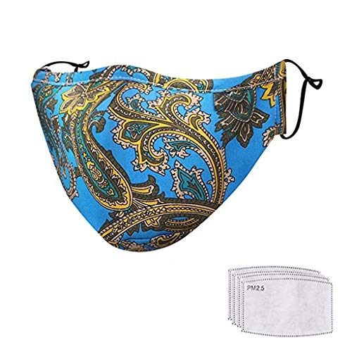 Preisvergleich Produktbild TTWOMEN Herren Bandana Schlauchtuch Multifunktionstuch Sommer Dünn Atmungsakt Motorrad Mundschutz Halstuch Schlauchschal mit 4PC Ersatz (E, Einheitsgröße)