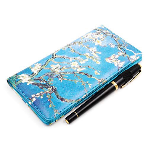 Menesia Checkbook Cover For Men & Women Rfid Leather Check Book Holder Wallet(Green Flower) #TOP1