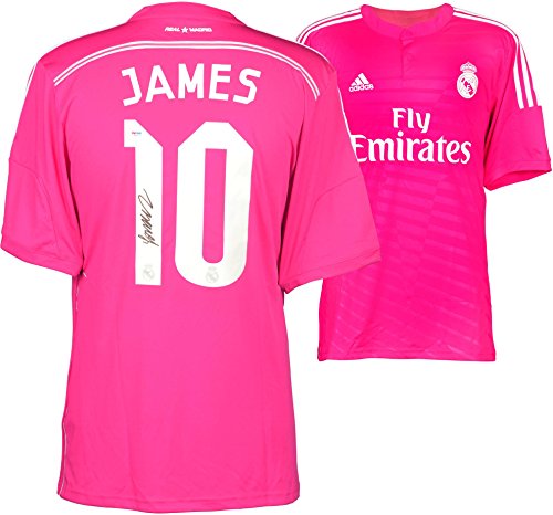 James Rodriguez Real Madrid Autographed Pink Jersey - Autographed Soccer Jerseys