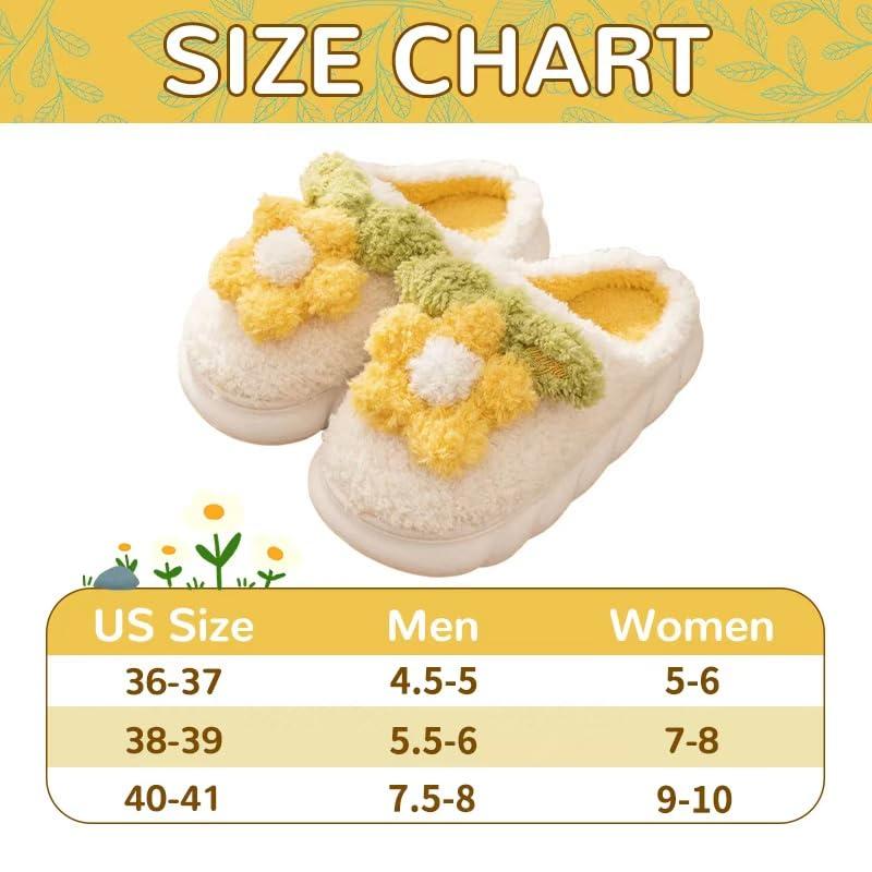 Flowers Slippers Animal Fuzzy Slippers Warm Cozy Non-Skid House Shoes Soft Warm Lining Indoor Outdoor Slide For Women Men2