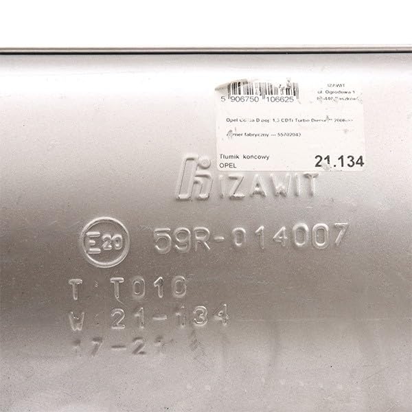 IZAWIT Tuyau D'échappement Ligne D'échappement 22.054 Arrière