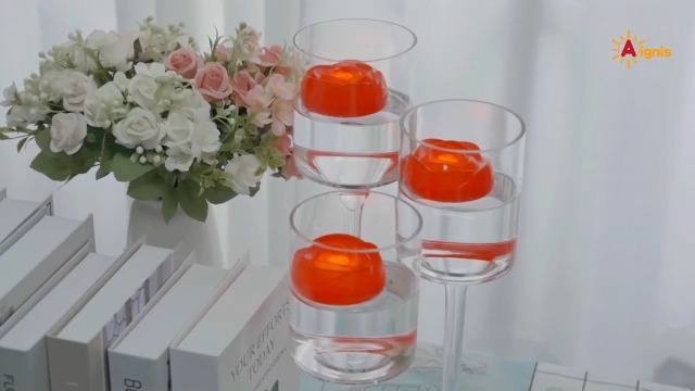 Image of Aignis 12pcs Flameless LED Floating Candles, Red Rose Plastic Tealights Battery Operated, 120+ Hours Glow Time, Cozy Light for Romantic Pool /Bathtub /Hot Bath /Wedding Centerpiece Decor(D2.83 * H1.42)