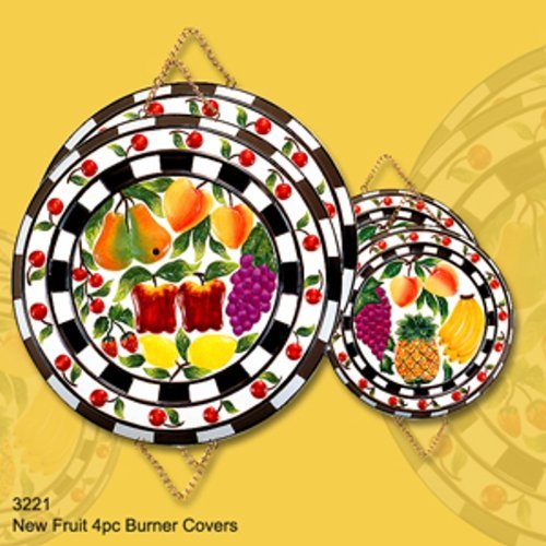 NEW FRUIT 4 PC BURNER COVER SET