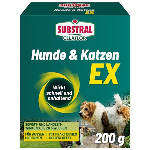 Substral Celaflor Hunde & Katzen Ex, Hund, Marder und Katze Abwehr und Vertreibungsgranulat, mit Sofortwirkung, 200g
