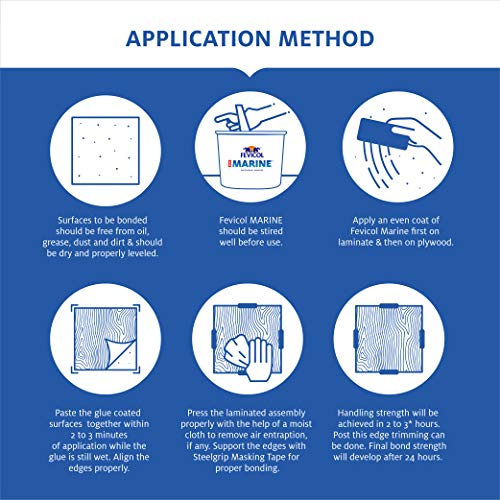 Image of Fevicol Marine - Fast Setting | Best in class waterproof adhesive | Superior Coverage | Bonds with Plywood, Laminates | 50Kg