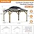 11x13 Solid Wood Gazebo, Outdoor Wooden Gazebo with Aluminum Double Roof, Curtain & Netting, Wood Frame Hardtop Gazebo for Garden, Patio, Deck, Backyard (11'x13' not with Curtain)