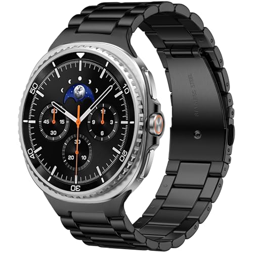 Lerobo Stainless Steel Band Compatible with Samsung Galaxy Watch 8 7 6 5 4 FE 40mm 44mm 45mm/Galaxy Watch 8 Classic 6 4 Classic 43mm 47mm 42mm 46mm, 20mm Metal Replacement Band for Men Women