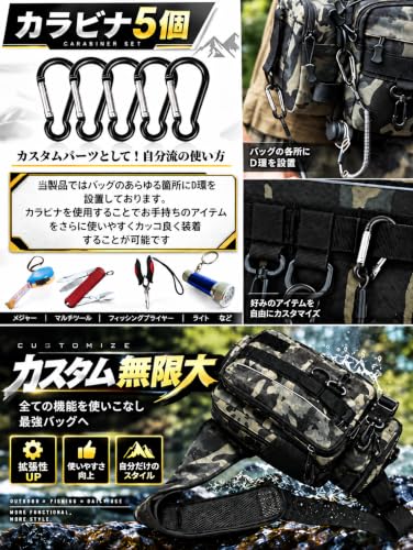 【nda-style】釣りバッグ フィッシングバッグ ショルダーバッグ 多機能 大容量 タックルバッグ ランガン (ブラック) 7枚目