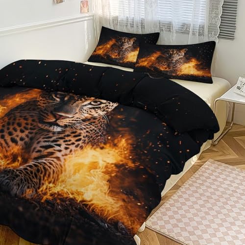 Housse de couette léopard facile à laver pour lit enfants et ados - 3