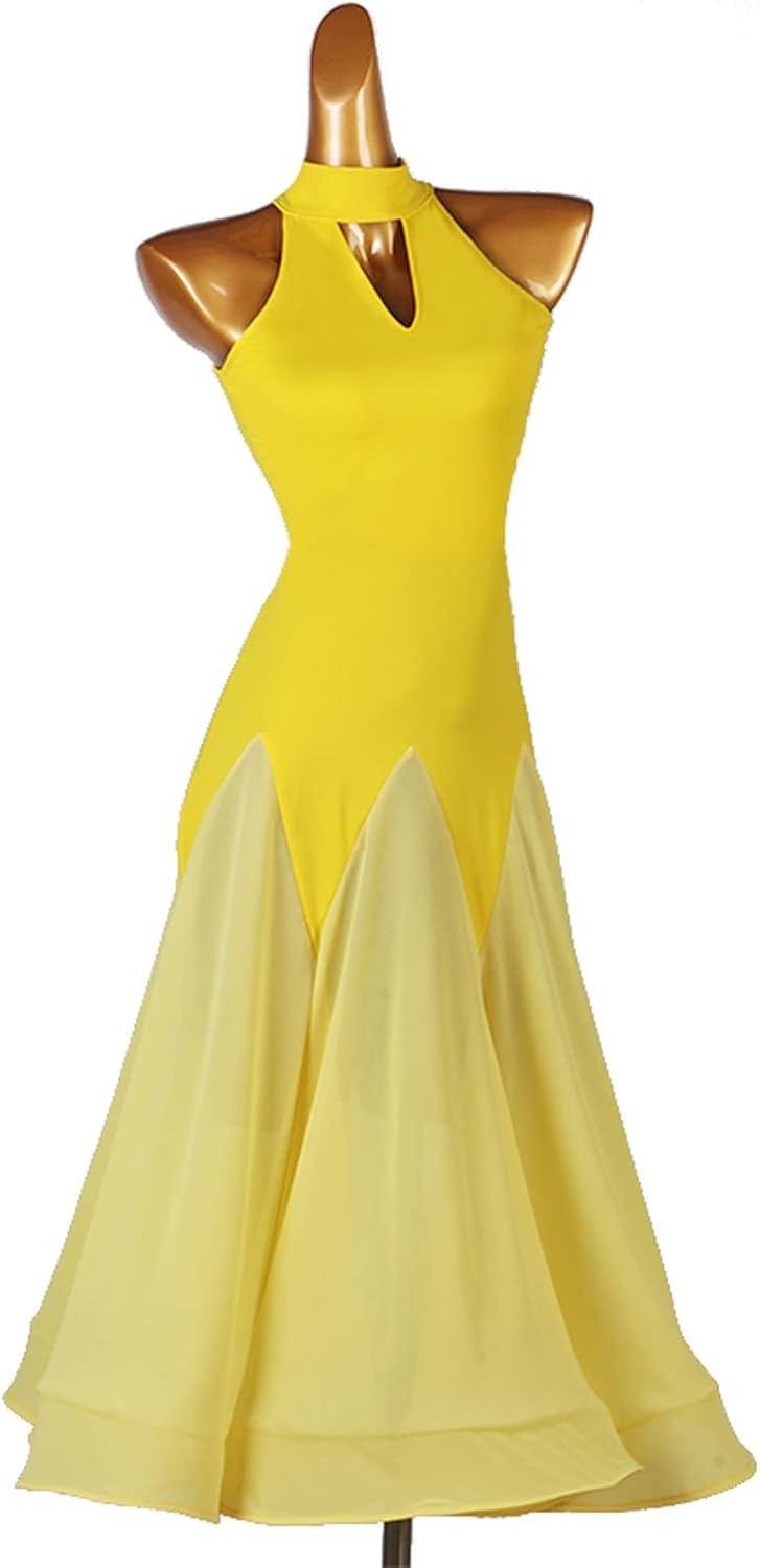 Ballroom Dance Dresses for Women Modern Waltz Tango Dress Long Sleeve Competition Performance Dance Dress