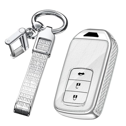Boîtier de clé intelligent Honda compatible Fit HR-V Odyssey - Coque argent 3 boutons