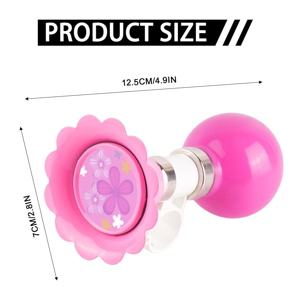 Valicaer Kids Bike Horn,Bike Bell Squeeze Horns Rubber Metal Air Horn Bicycle Warning Bell Children Bicycle Bells Bicycle Horn Bicycle Accessory Cycling Rubber Helmet Toys Siren Manually Bugle (Pink) - Image 2