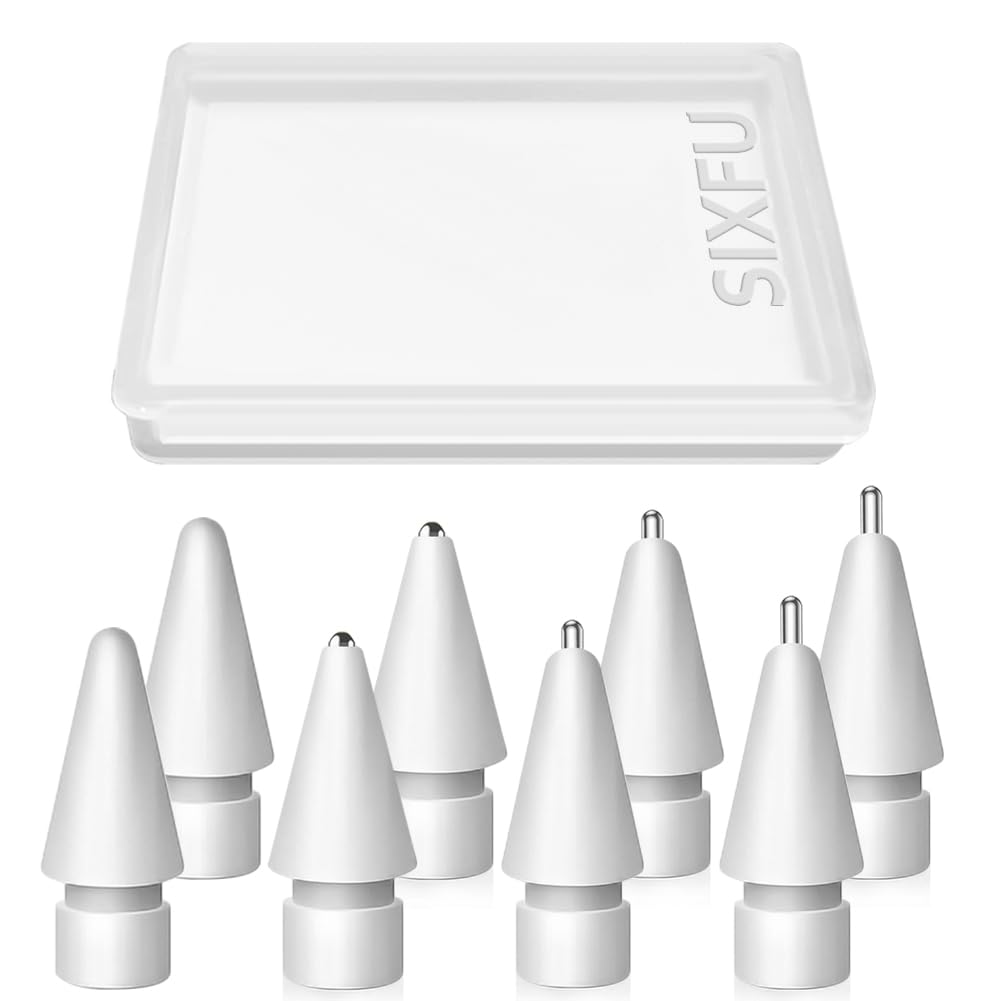 SIXFU Replacement Tips for Apple Pencil, Upgraded No Wear Out Metal Apple Pencil Tips for Apple Pencil Pro/1st/2nd Gen/USB-C Compatible with iPad (8
