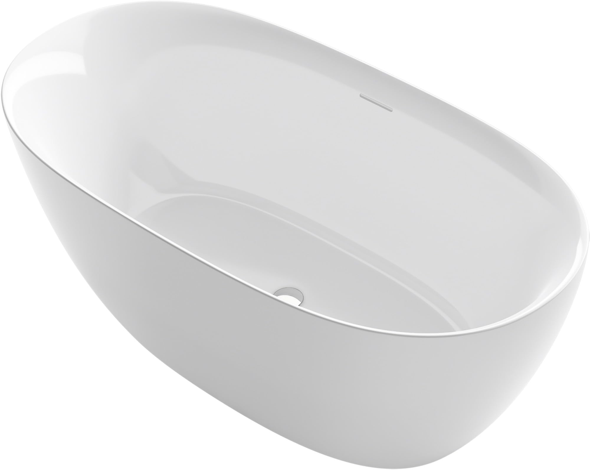 Unwind 59-in X 30-in Seamless Oval Freestanding Bath