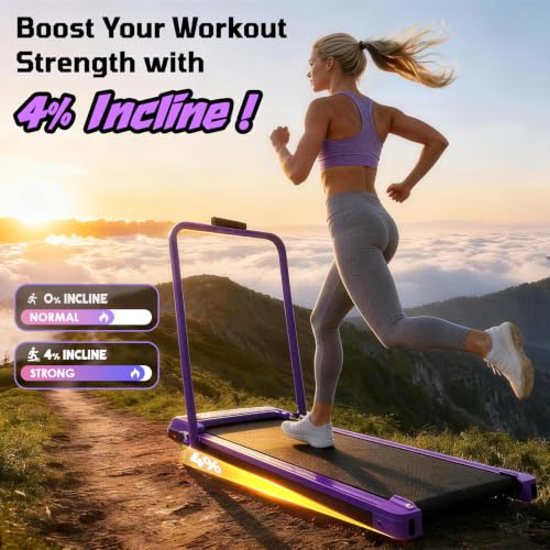 Image of Walking Pad Treadmill for Home, Incline Walking Pad with Handle Bar