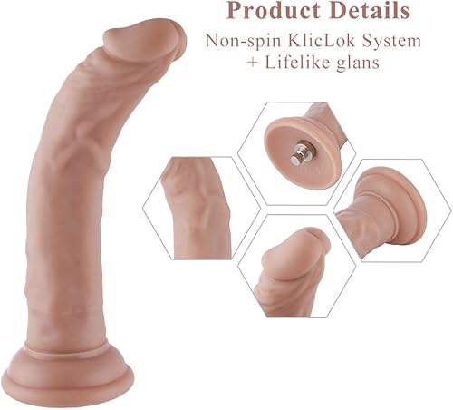 Miniatura 4 de Hismith Consolador anal de silicona de 7.48 pulgadas para máquina sexual Hismith Premium con sistema KlicLok, 7.18 pulgadas de longitud insertable,