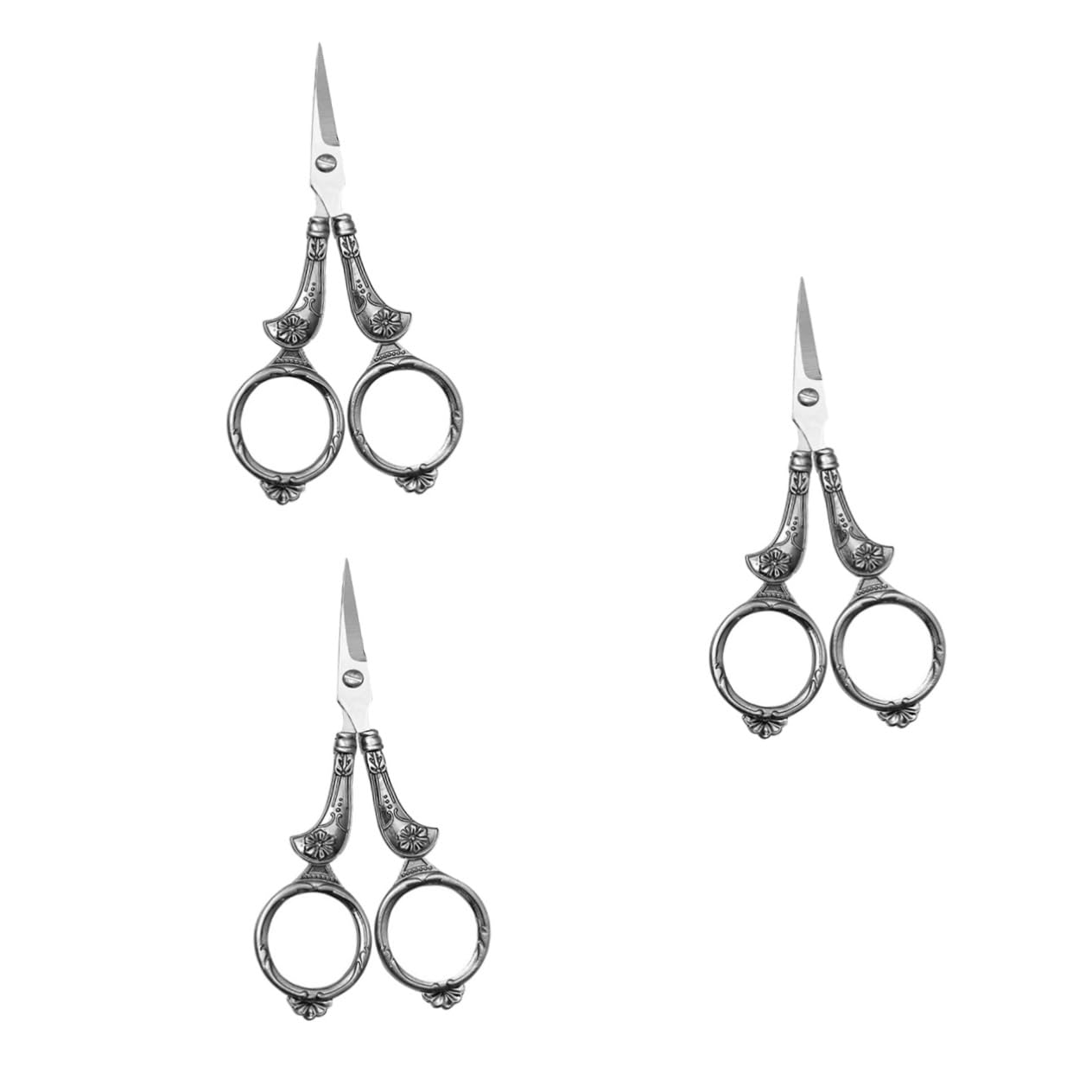 SEWACC 3pièces Ciseaux à Broderie Acier Inoxydable De Style Rétro Outil De Couture Léger Et Portable Pour Travaux Manuels Broderie Et Couture