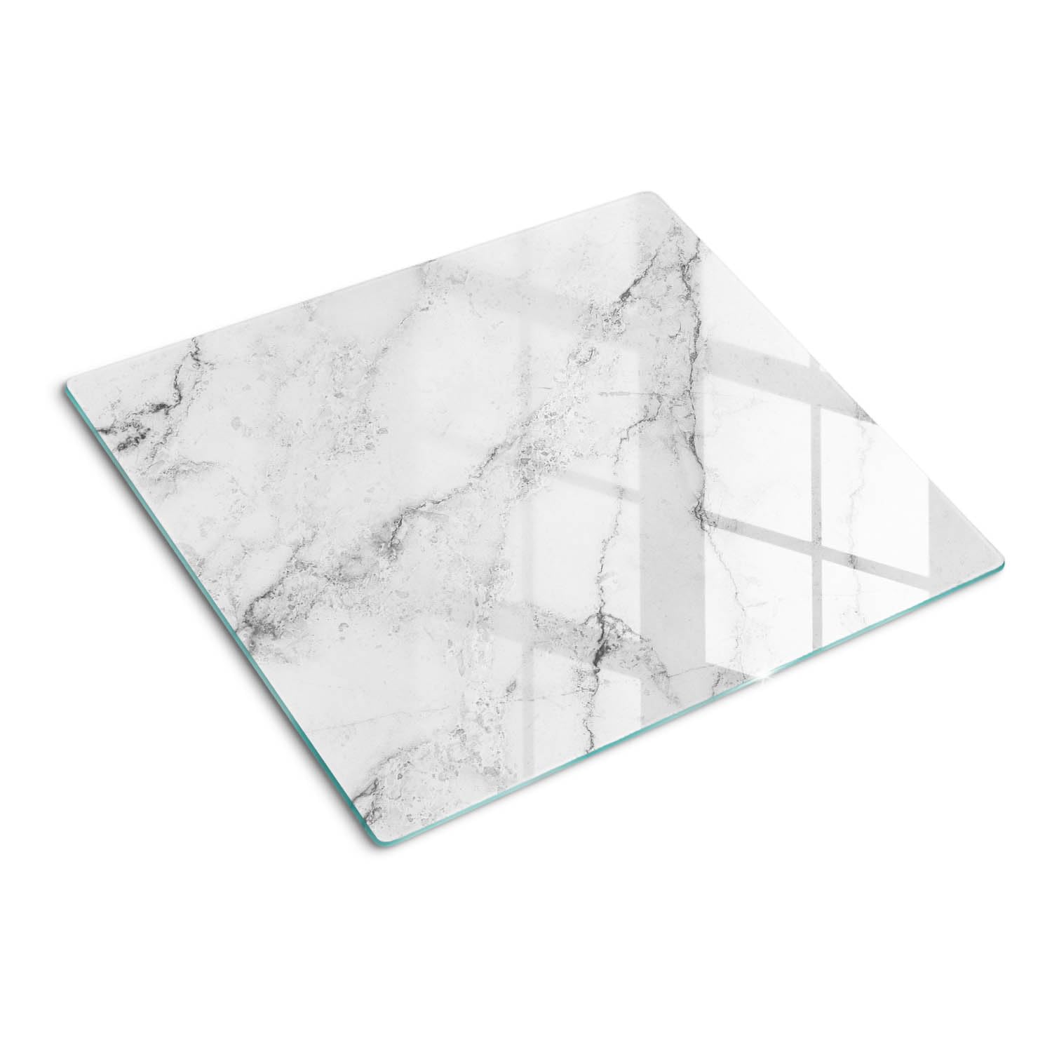 Planche à Découper pour la Cuisine 60x52 cm Avec Impression Décoration Résistant à la Chaleur Modernité Symétrique Contact Alimentaire Bords Polis Pieds Antidérapants - Marbre