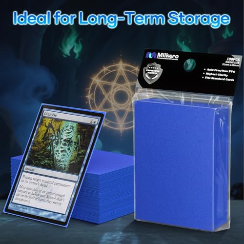 500 Count Matte Card Sleeves - Deck Protectors for MTG, Baseball, Sports & Game Cards (Matte Blue) - Thumbnail 6