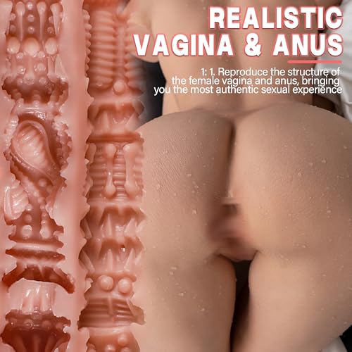 Image of 20LB 100% Silicone Life Size Sex Doll Double Layered Chest with Realistic Full Size Body Skin Texture, Soft Butt Big Breasts Pussy Ass Masturbation Hole & Breast Sex