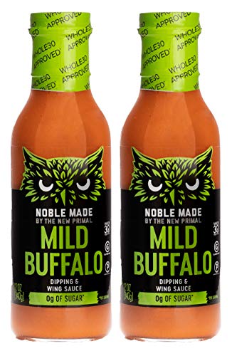 Noble Made by The New Primal, Mild Buffalo Dipping and Wing Sauce, Whole30 and Paleo Approved, 12oz, Pack of 2