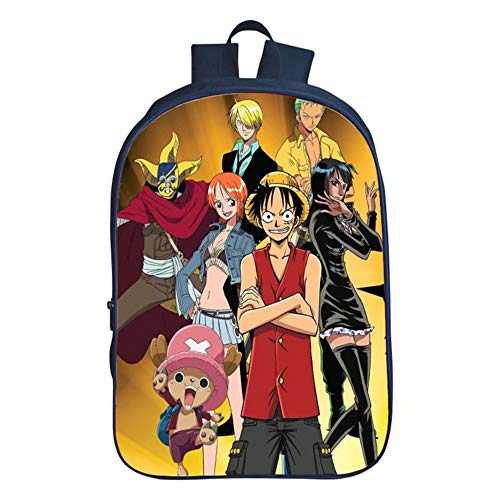 Impresión en 3D One Piece Niños Mochila Escolar para de Dibujos Animados Estudiante