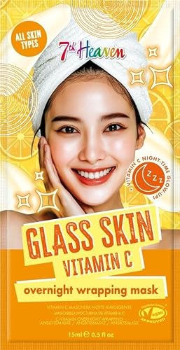 7th Heaven Glass Skin Vitamin C Overnight Wrapping Skincare Face Mask - Vitamin C and Niacinamide - For Fresh, Glowing Skin