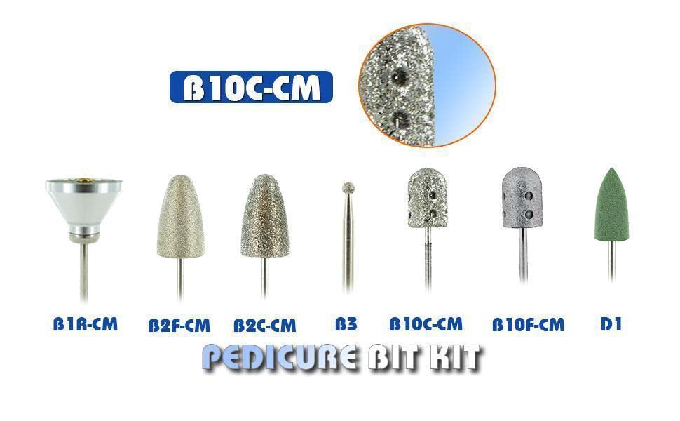 Medicool Pedicure Bit Kit | Pro Bits for Manicure and Pedicure Grinding Polishing Smoothing Nail Care | KIT-PedKit2