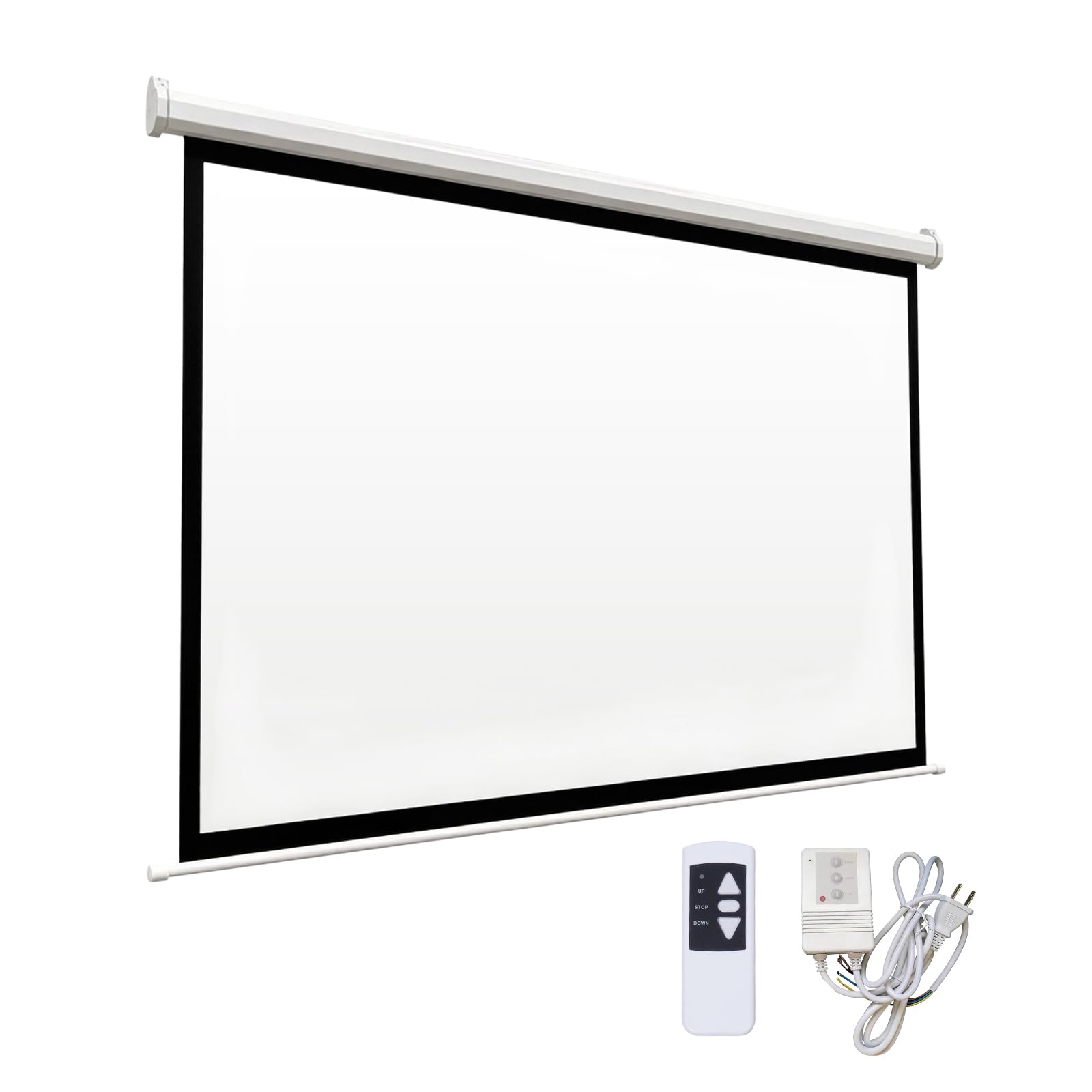 プロジェクター・スクリーン・付属品有 Amazon | サンパーシー 電動 ワイド プロジェクタースクリーン 吊り