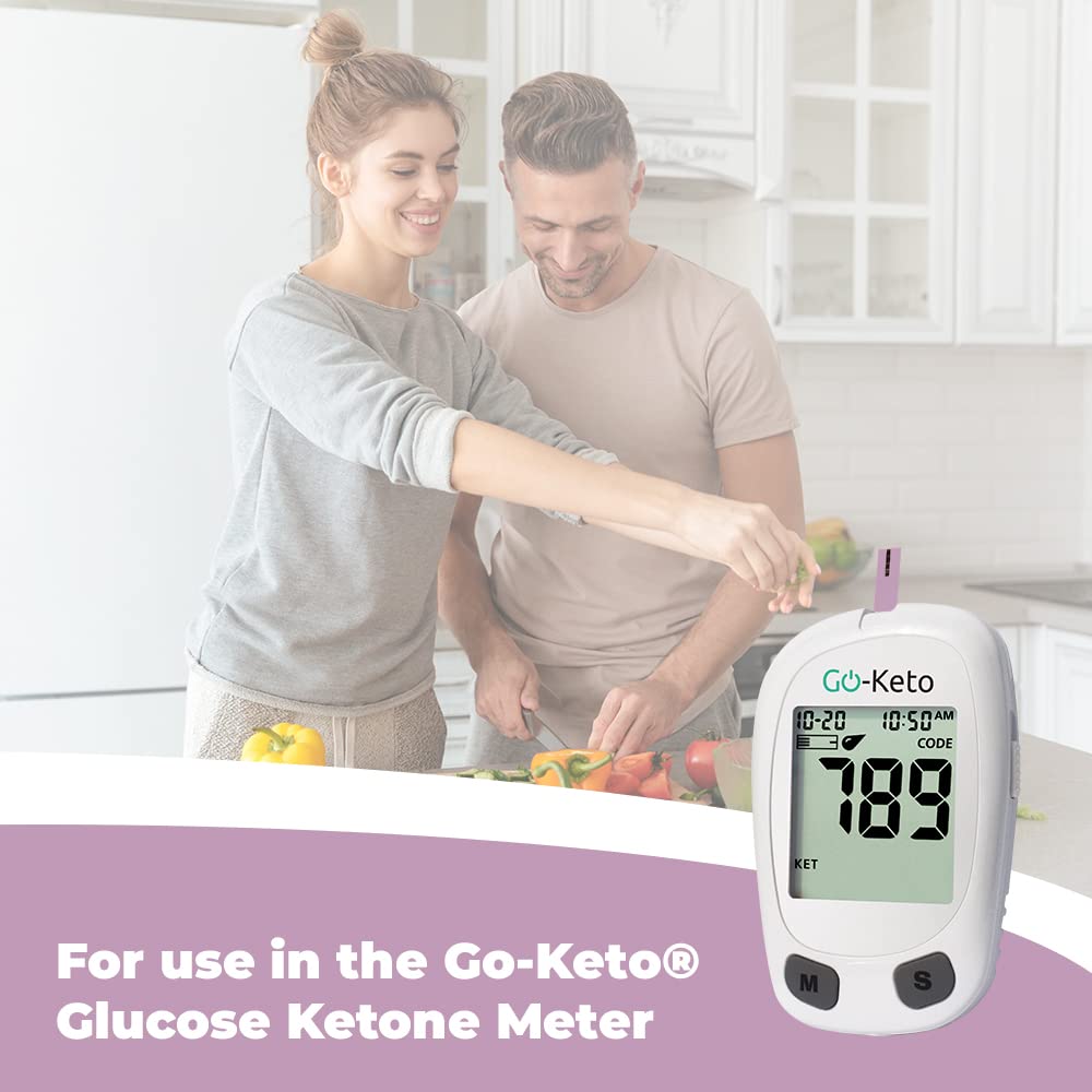 Go-Keto Glucose Teststreifen, 50 Stück | Blutzucker Teststreifen passend für das Go-Keto Ketone & Glukose Messgerät, On Call GK Dual Messsgerät | regelmäßiger Glucose Check, zu Hause und unterwegs