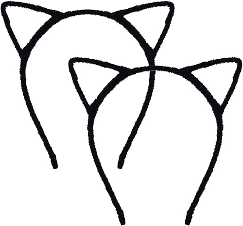 Miniatura 7 de WLLHYF 2 diademas de orejas de gato, diadema de Halloween, diadema de animales, diadema de orejas para cosplay, para adultos y niños