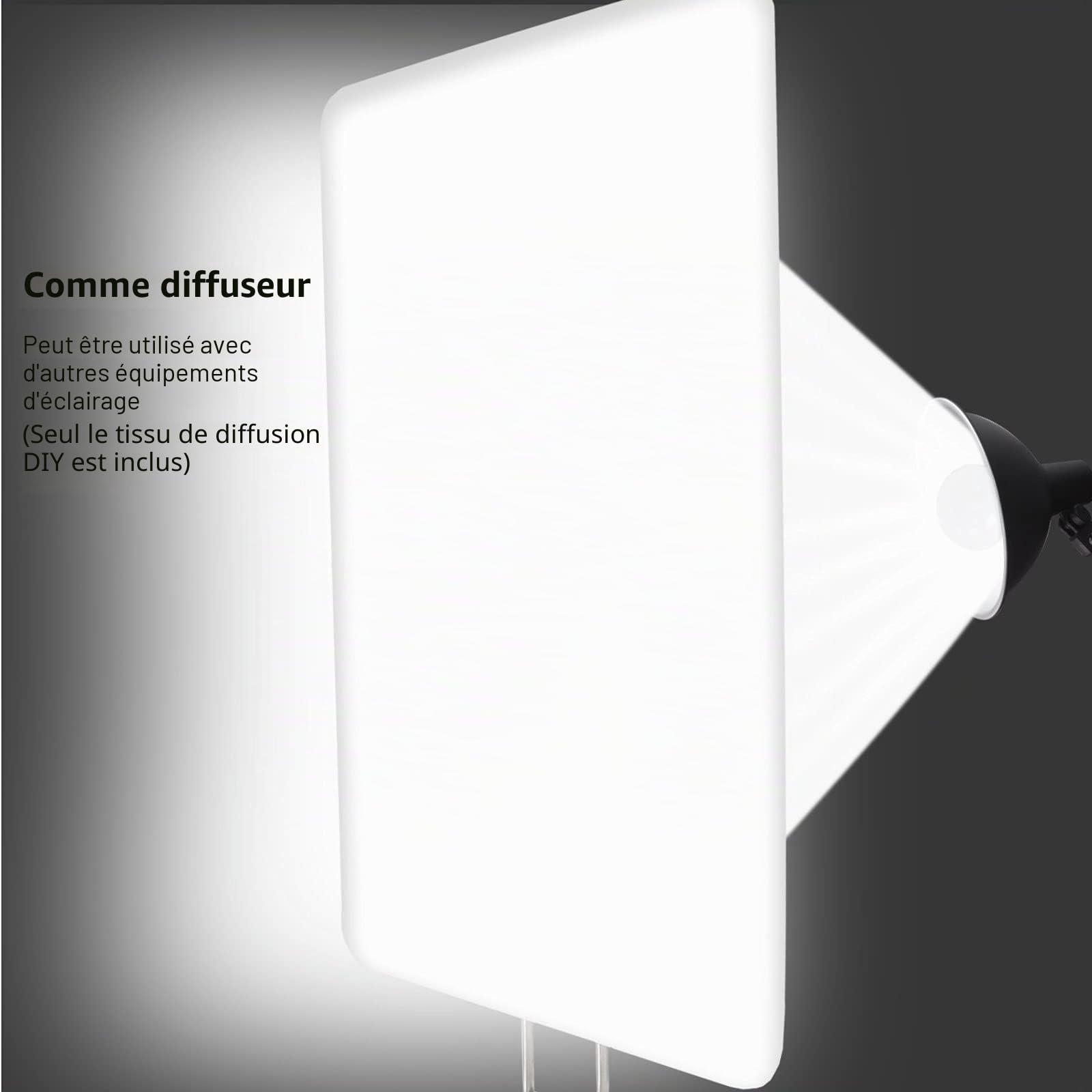 Tissu de Diffusion sans Couture en Nylon Blanc Transparent 1,5mx3m Diffuseur pour Tente de Shooting Phtotgraphique Softbox Tente de Lumière