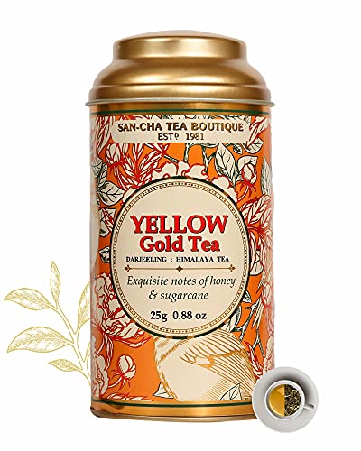 Image of Sancha Tea Boutique Yellow Gold White Tea (25X3 Cups), Pure Tea Buds Limited Edition Tea, Silver Needles White Tea, Worlds Healthiest Tea, Darjeeling White Tea Treasure