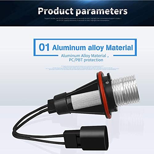 ePathChina 2pcs Error Free LED Angel Eyes Marker Lights Bulbs Compatible for BMW E39 E53 E60 E61 E63 E64 E65 E66 E87 525i 530i xi 545i M5 (Blue)