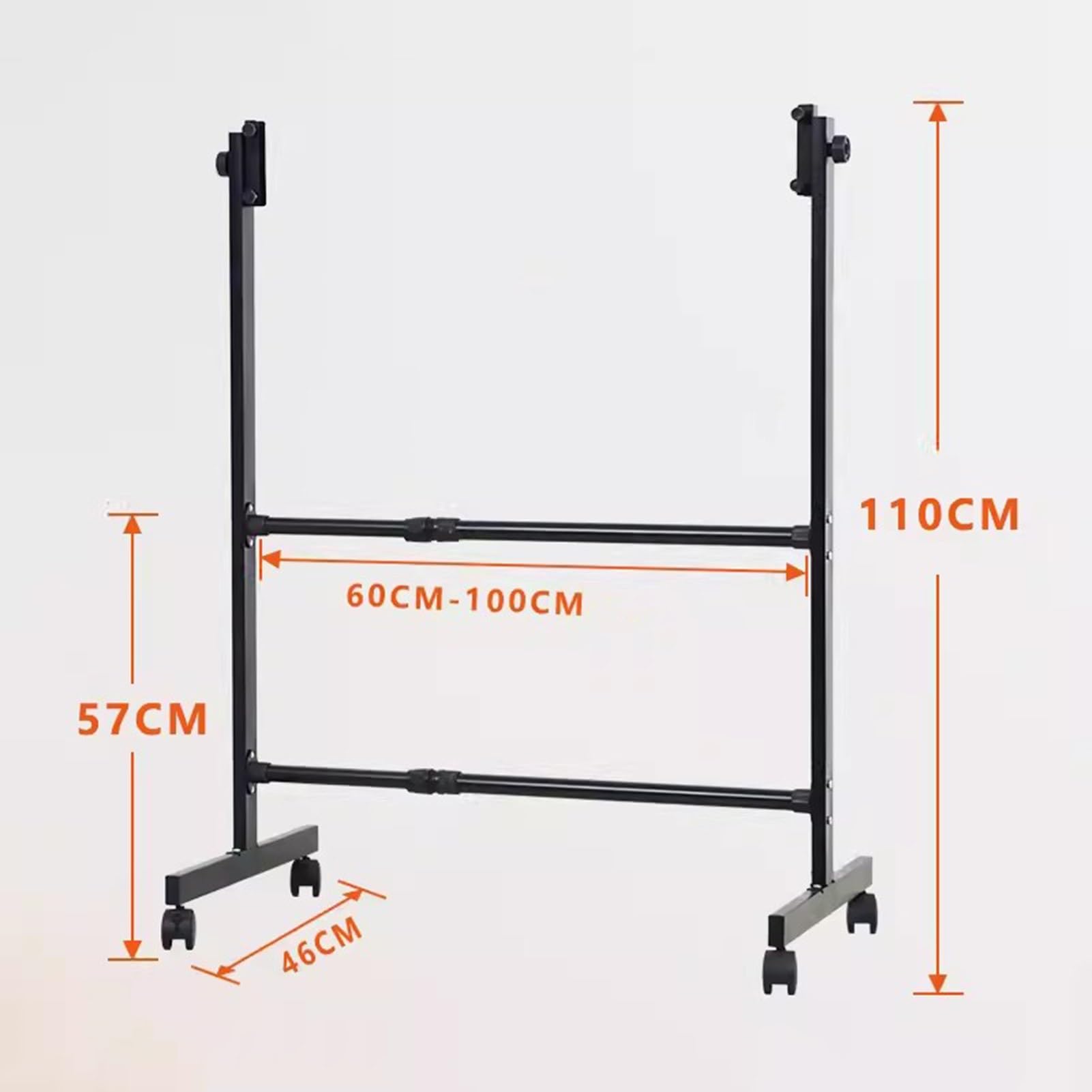 Soporte Rodante Universal para Pizarra Blanca, Pizarra, Pizarra De Borrado En Seco, Soporte De Metal Ajustable Duradero con Ruedas Bloqueables (Color : Black)