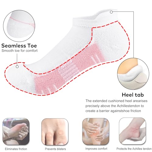 Image of cuangya Ankle Socks for Women - Athletic Low Cut Running Cushioned Socks (3-5 Pairs)
