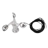Wind Tempo Sensor, 0-3.8V Aluminium Alloy Anemometer for Weather Station to Wind Measuring Three Cups Wind Measuring Detector, Wind Sensor with 8 Meter Cable