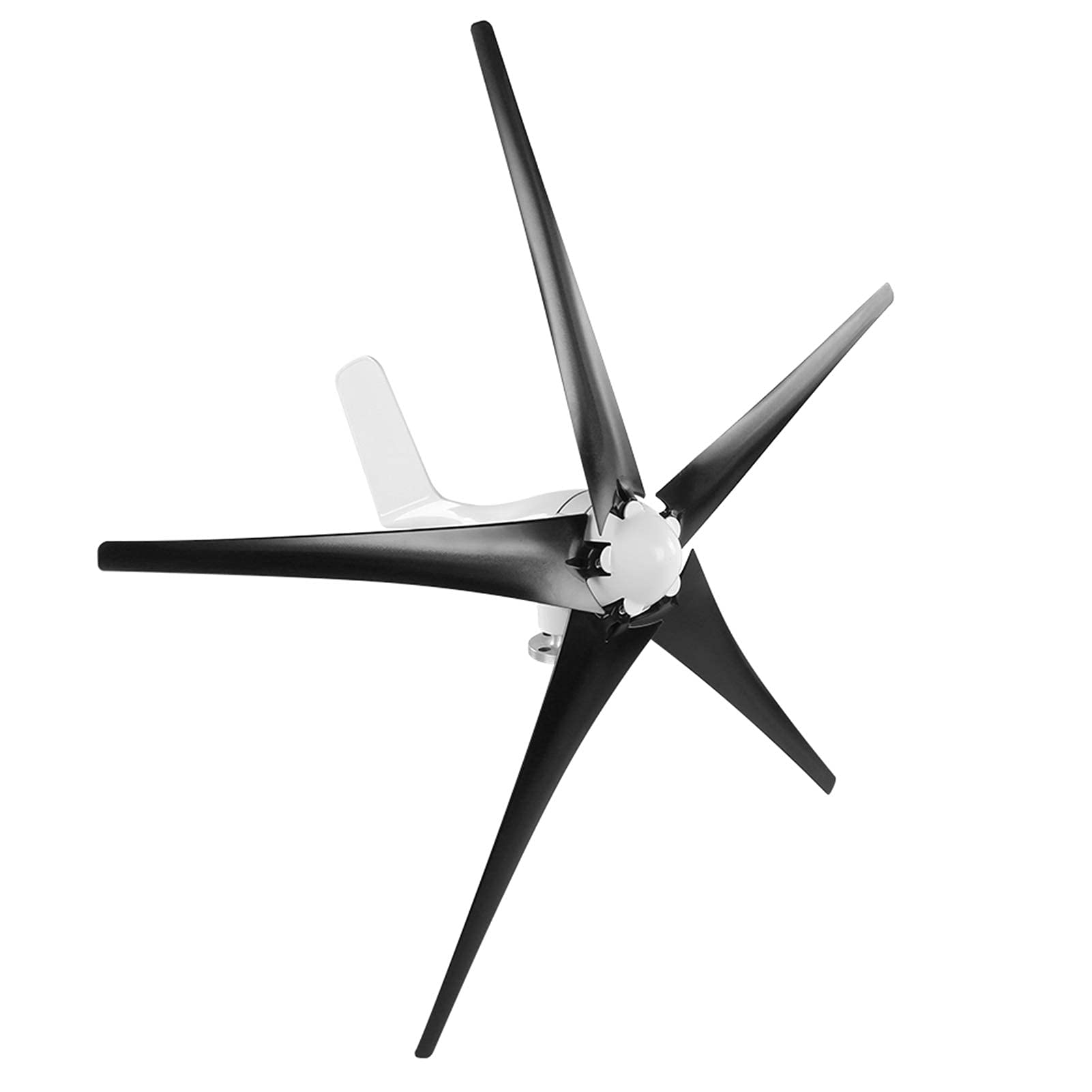 5-Blatt-Windgenerator 1200W Windkraftanlagen Kleiner Windmühlen-Generator Industriebedarf Maschinenausrüstung(schwarz 12V)