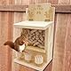 Gorise Eichhörnchen-Futterstation aus Holz, großes Haus, Nuss-Barhocker für den Garten im Freien, Baum, lustige Eichhörnchen-Futterstation mit Nussknacker-Design, einfache Montage