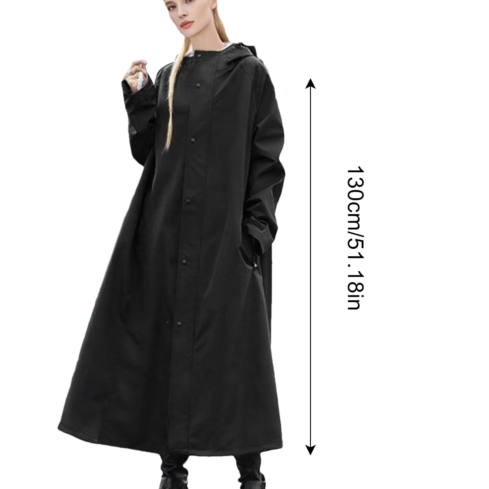Generisch Chubasquero largo – Chaqueta impermeable larga | Poncho reutilizable a prueba de viento para actividades al aire libre, cortavientos ligero para camping, pesca, viajes, equitación y